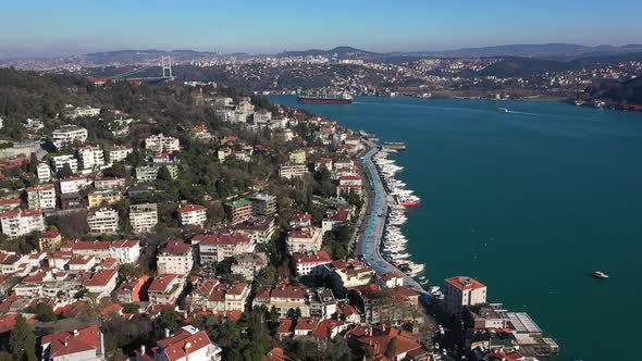 Istanbul Bebek Bosphorus Aerial View And Bridge alt