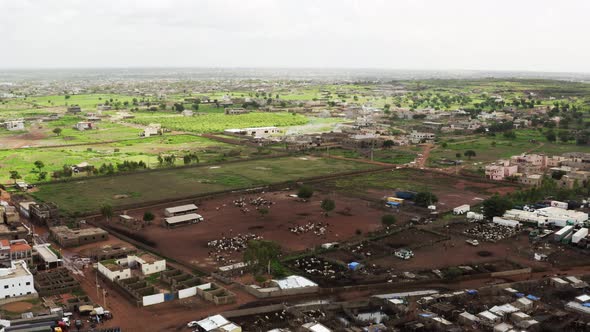 Africa Mali Village And Ox Aerial View 3