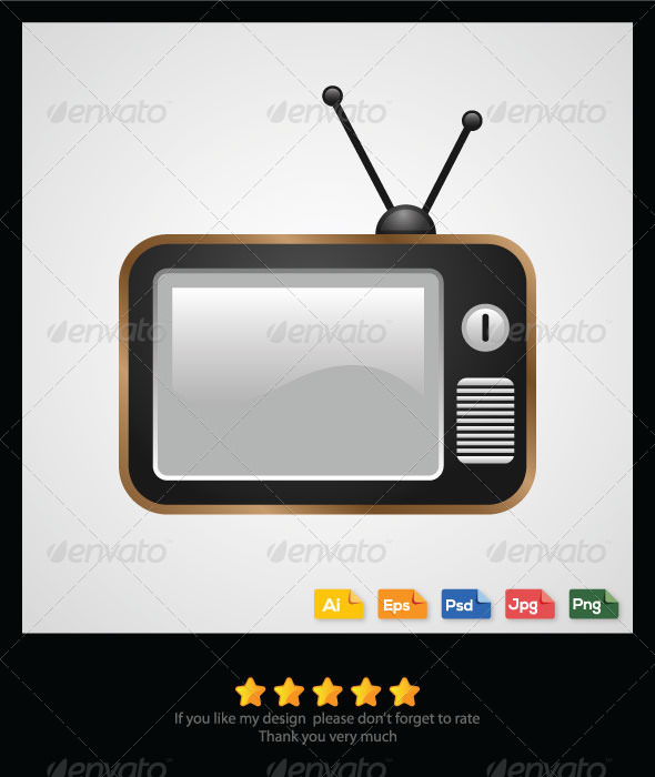 Old Television Vector - Retro Technology