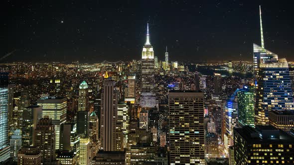 Time Lapse of Downtown New York City Manhattan at Dusk alt