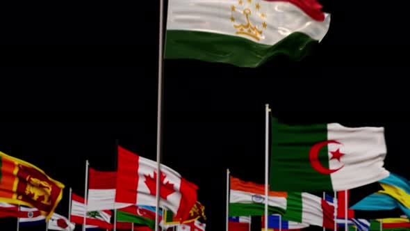 Tajikistan Flag With World Flags In Alpha Channel