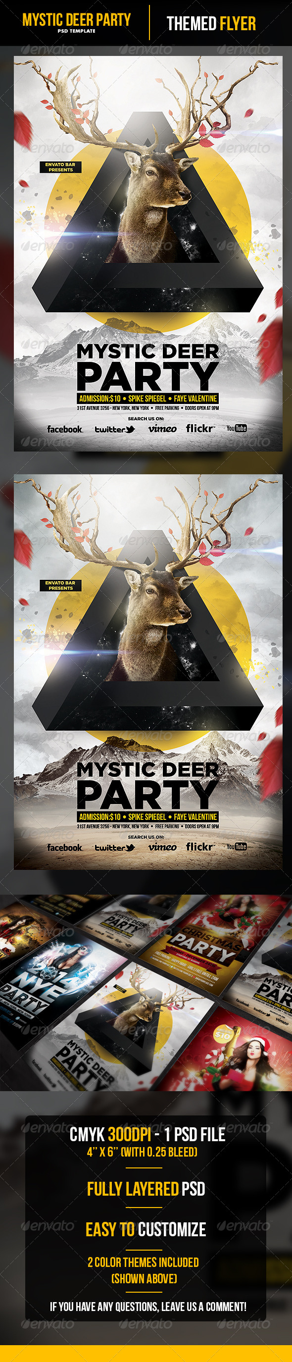Mystic Deer Flyer Template - Flyers Print Templates