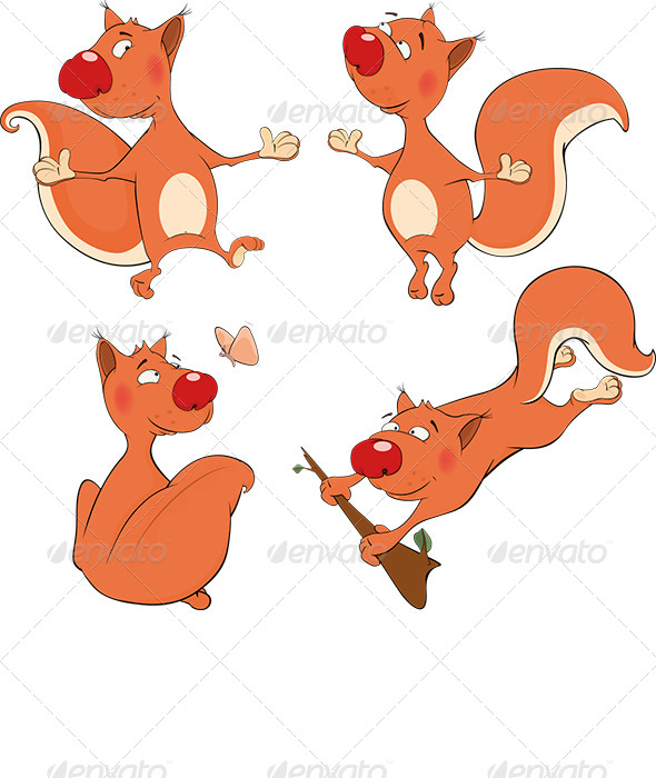 The Squirrels Clip Art - Animals Characters