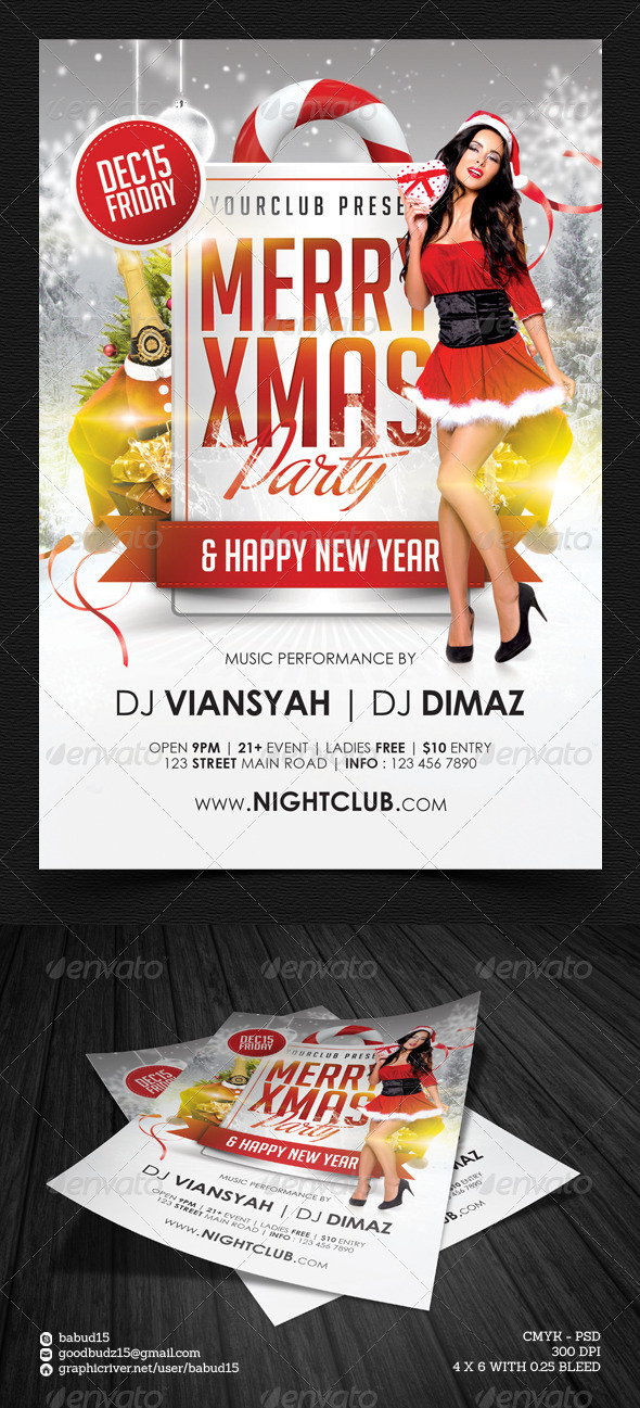 Merry Xmas Party Flyer Template - Events Flyers