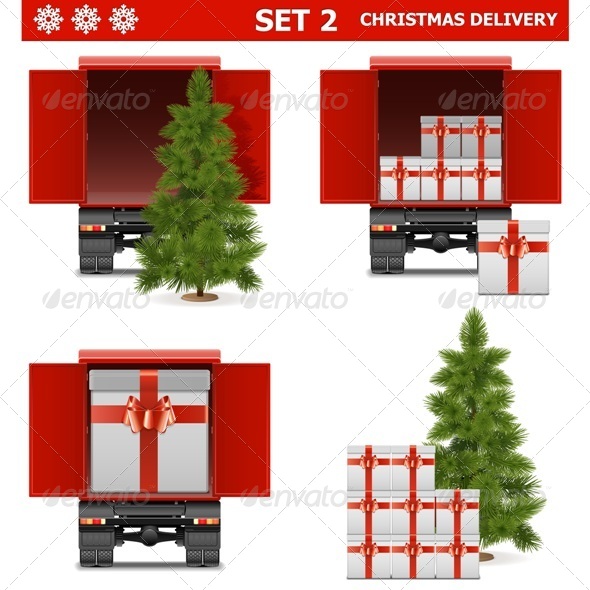 Vector Christmas Delivery Set - Christmas Seasons/Holidays