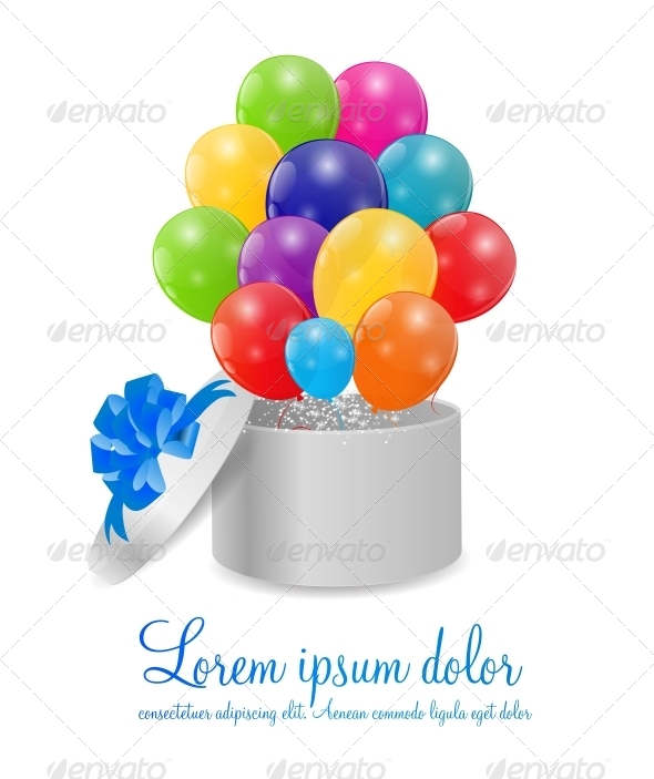 Color Glossy Balloons Background - Birthdays Seasons/Holidays