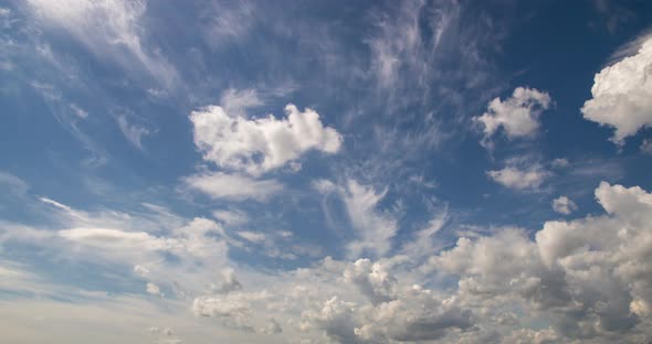 SeriesSKY CLEAR Beautiful Cloud Blue Sky with Clouds Sun Time Lapse Clouds Rolling Puffy Cumulus alt