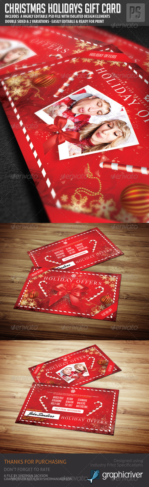 Christmas Holidays Gift Card / Loyalty Card - Loyalty Cards Cards & Invites