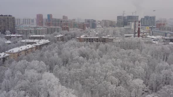 A Winter Cityscape After a Snowfall