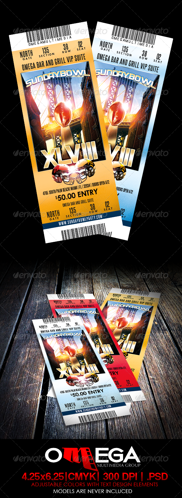 SundayBowl Flyer Ticket - Miscellaneous Print Templates