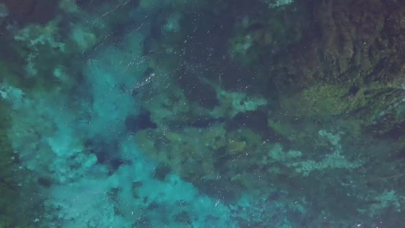 Clear water spring aerial footage