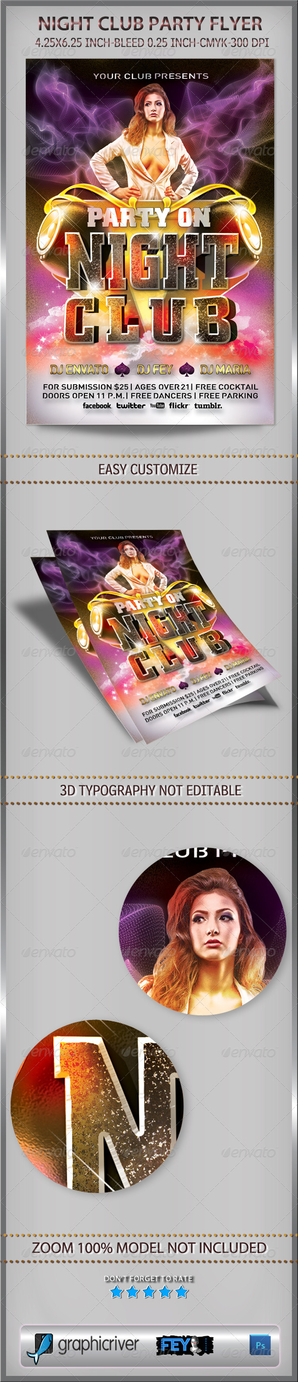 Night Club Party Flyer - Flyers Print Templates