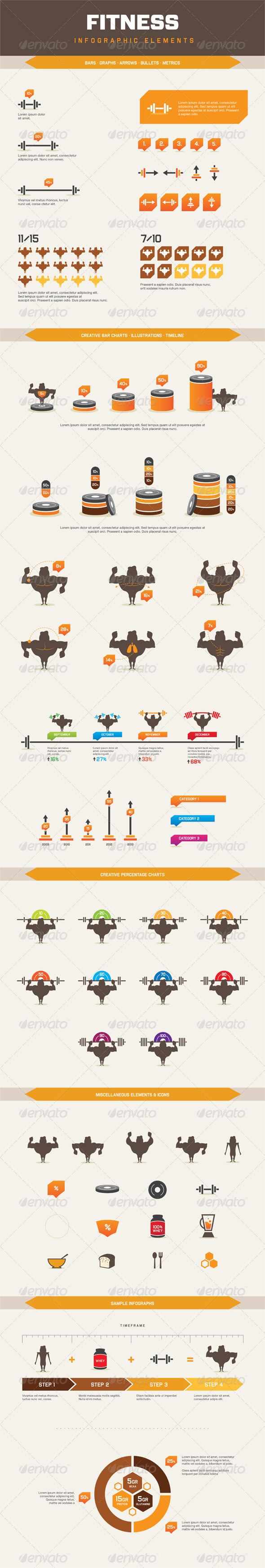 Infographic Elements - Fitness - Infographics