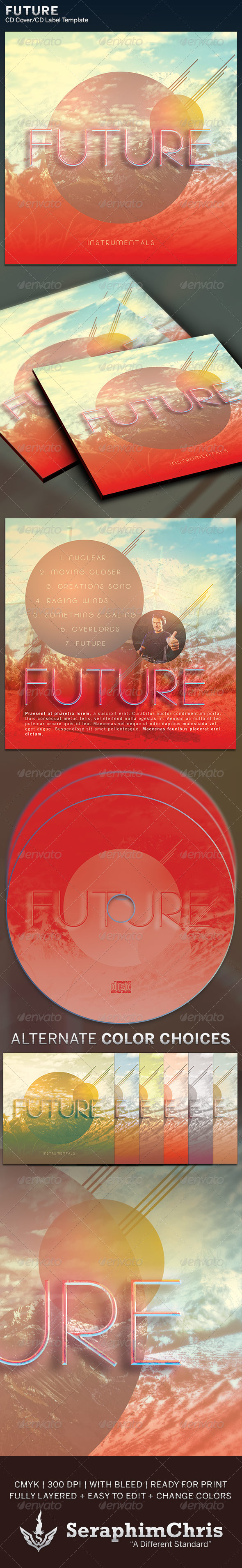 Future: CD Cover Artwork Template - CD & DVD Artwork Print Templates