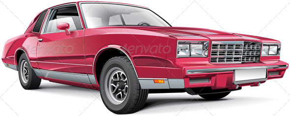 Vintage American Coupe - Vectors