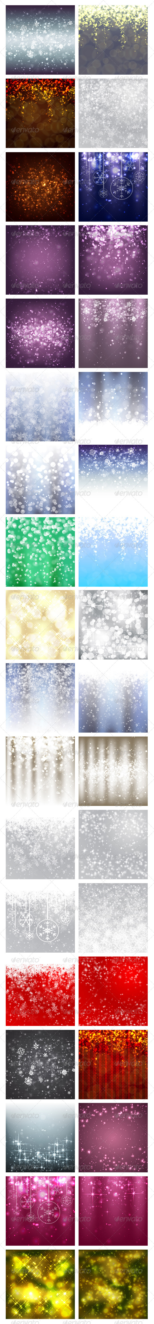 36 Merry Christmas Vector Backgrounds - Christmas Seasons/Holidays