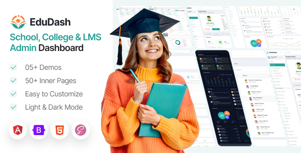 Edudash – School College & LMS Admin Dashboard Angular Template