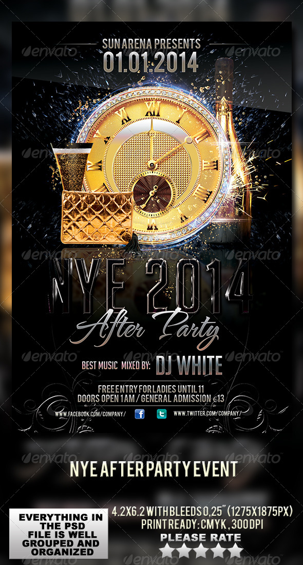 NYE After Party Event - Events Flyers