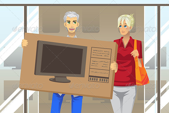 Couple Buying TV - Commercial / Shopping Conceptual