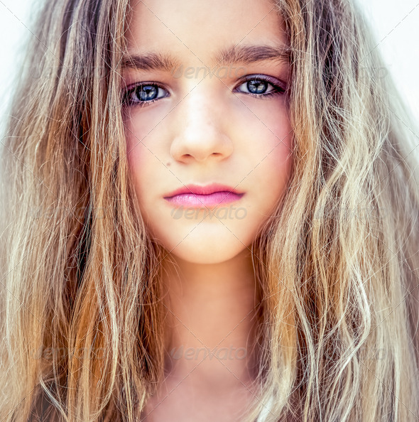 portrait of a beautiful teen girl - Stock Photo - Images