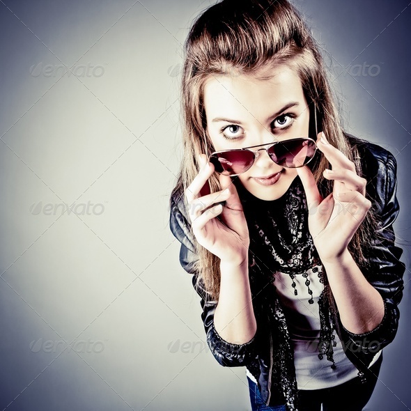 teen girl rock - Stock Photo - Images