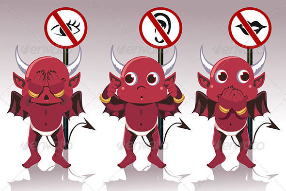 See No Evil Hear No Evil Speak No Evil - Characters Vectors