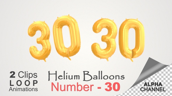 Celebration Helium Balloons With Number – 30