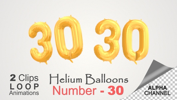 Celebration Helium Balloons With Number – 30 alt
