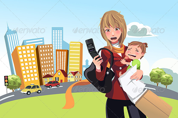 Busy Woman - People Characters