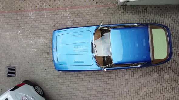 Sports car aerial view alt