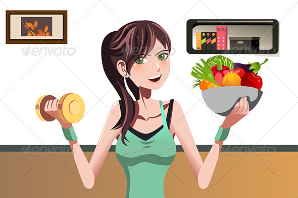 Fitness Girl - Health/Medicine Conceptual