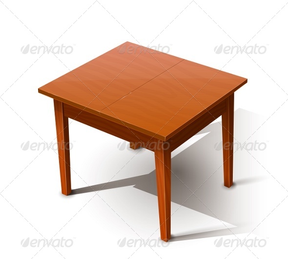 Wooden Table - Man-made Objects Objects