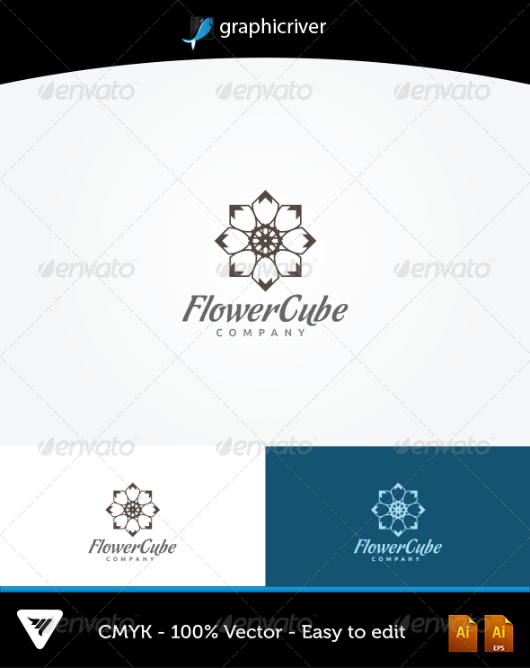 Flower Cube Logo - Logo Templates