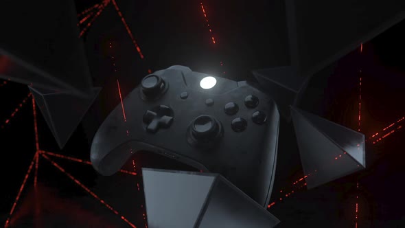 Xbox gamepad among red line