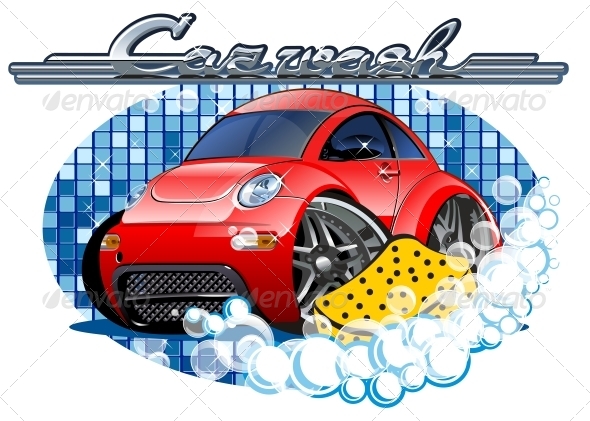 Car Washing Sign with Sponge - Services Commercial / Shopping