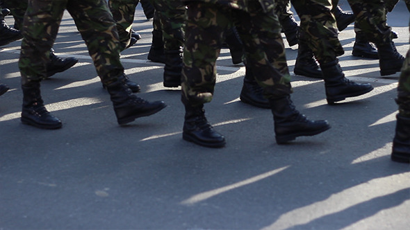 Determined Military Boots March, Stock Footage | VideoHive