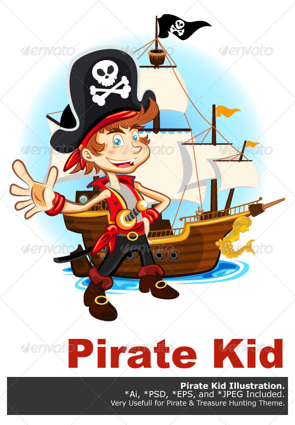 Pirate Kid and His Big War Ship - People Characters