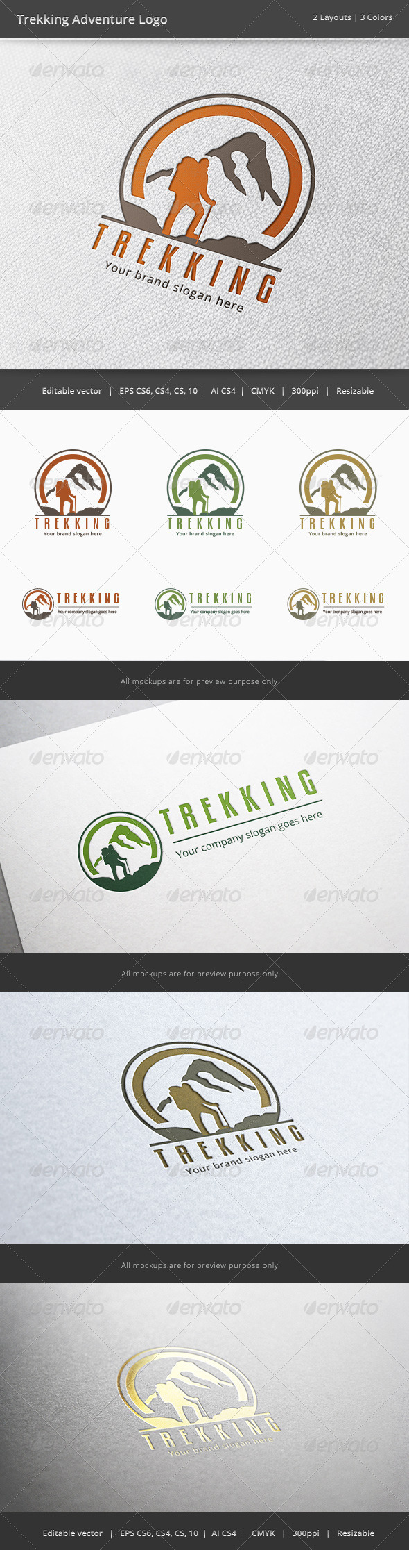Trekking Adventure Logo - Nature Logo Templates