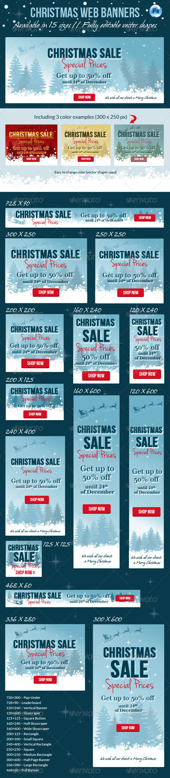 Christmas Web Banner - Banners & Ads Web Elements