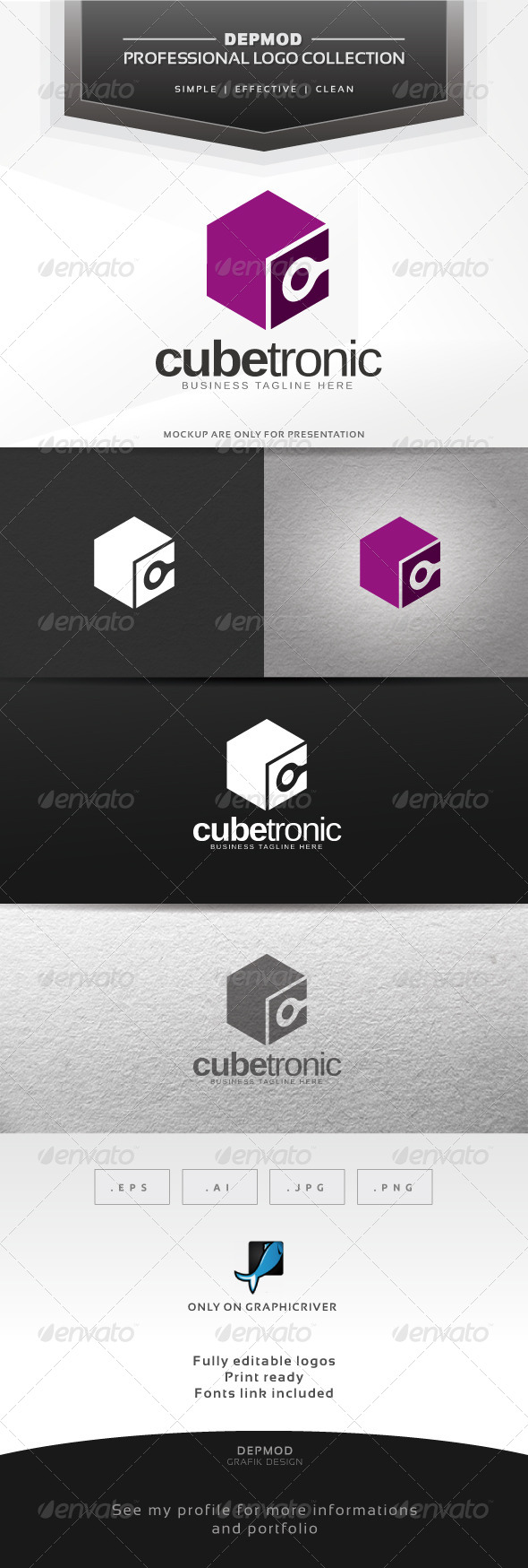 Cube Tronic Logo - Abstract Logo Templates