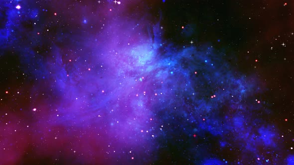 Blue and Purple Space Nebula  Flight