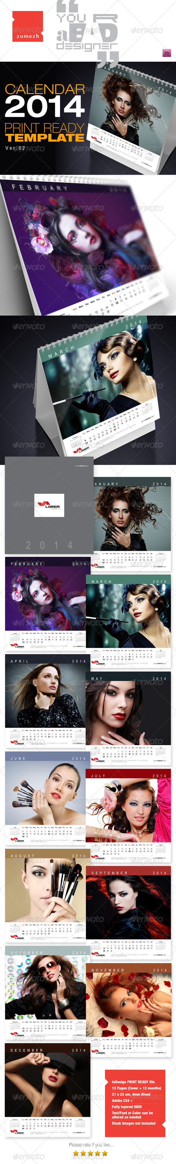 Desktop Calendar 2014 - v2 - Calendars Stationery