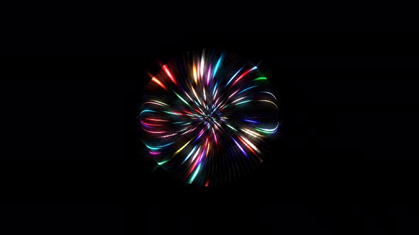 circular glowing light spot wave, colorful, on black background alt