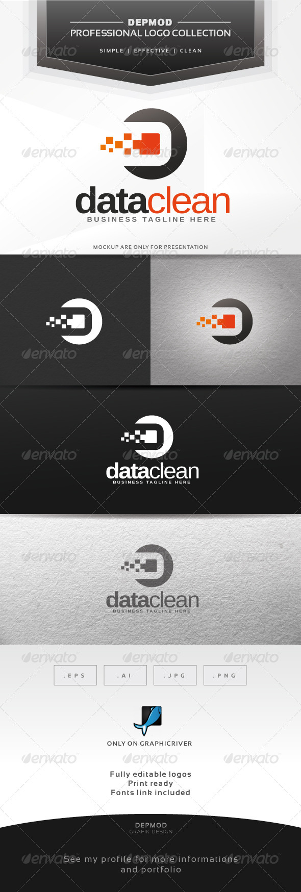 Data Clean Logo - Abstract Logo Templates