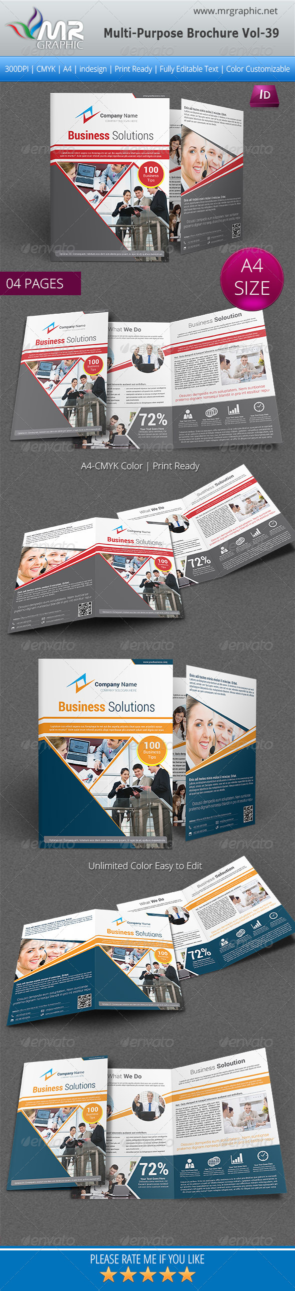 Multipurpose Bifold Brochure Template Vol-39 - Corporate Brochures