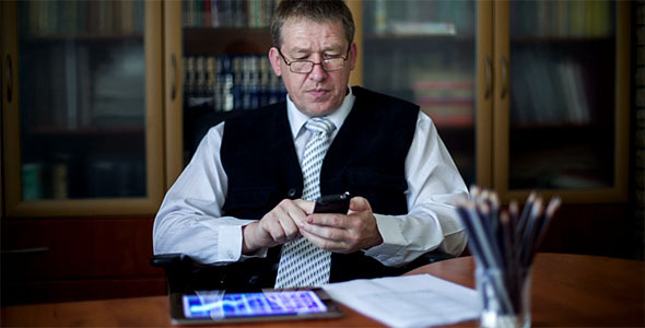 Business Man Working On Digital Tablet 7