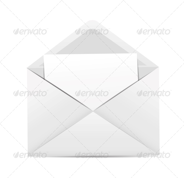 White Envelope Icon Vector Illustration - Web Technology