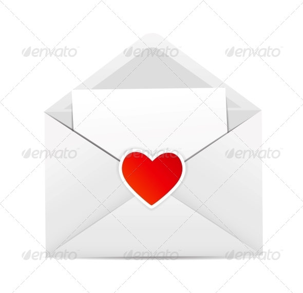 Valentine`s Day Card with Envelope and Heart - Valentines Seasons/Holidays