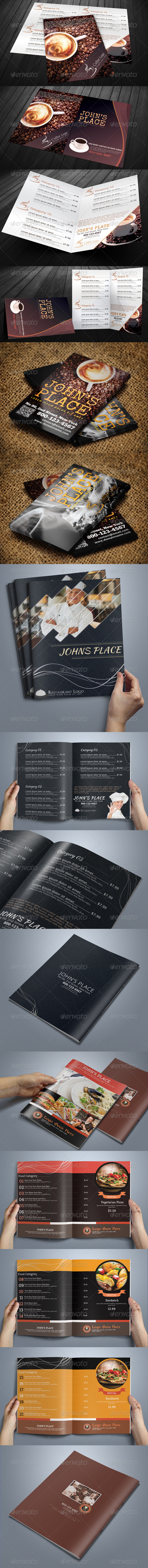 Food Menu Bundle with Business Card - Food Menus Print Templates