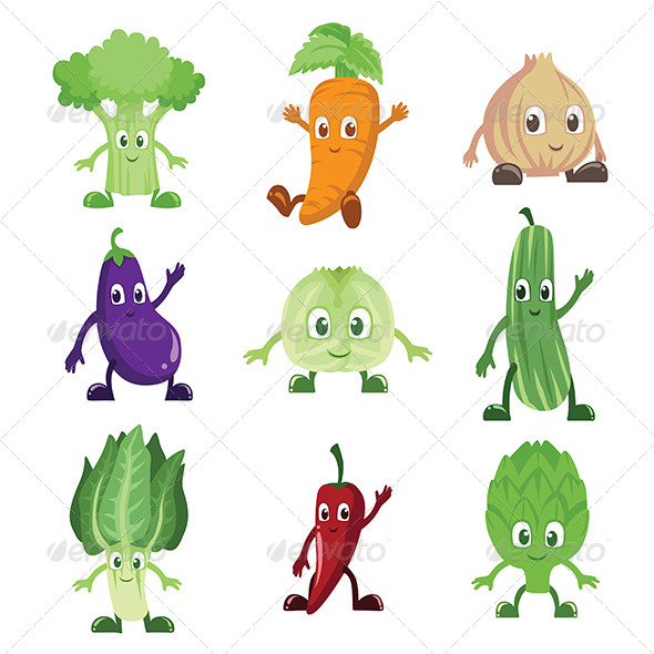 Vegetables characters - Organic Objects Objects